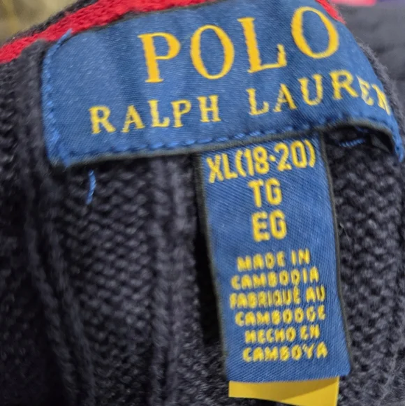 Polo by Ralph Lauren Dark Blue V-Neck Sweater Vest - Picture 2 of 2